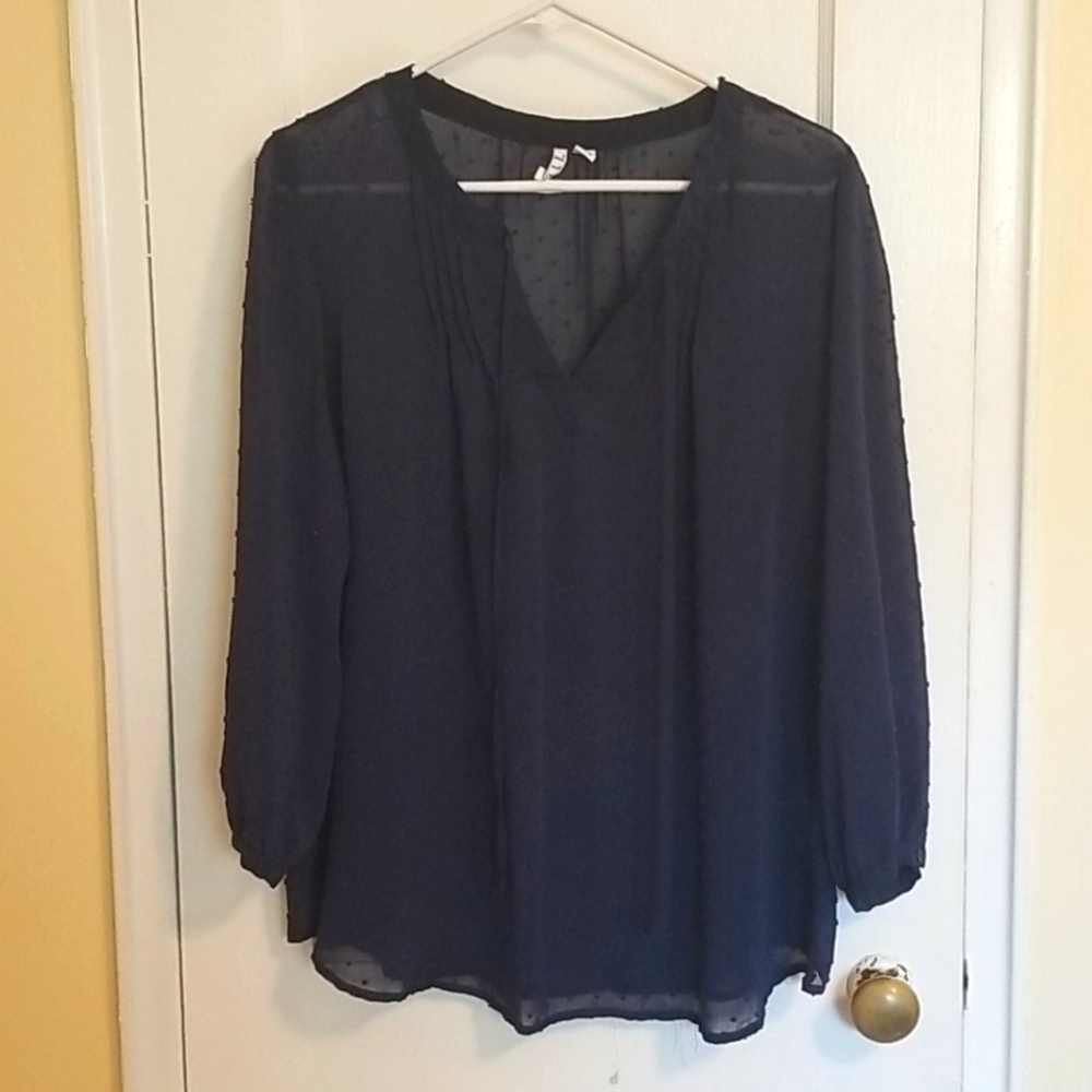 Sheer long sleeved shirt
